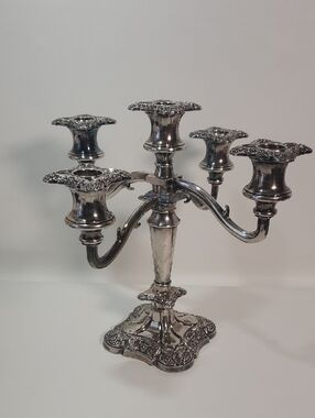 Classic Silver Five-Arm Candelabra - Silver Plated
